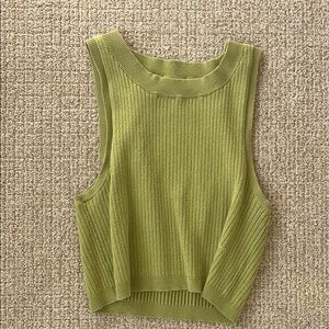 Olive Green Sleeveless Knit Top